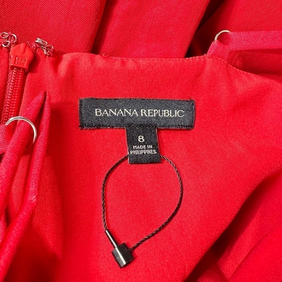BANANA REPUBLIC Bi-Stretch Adjustable Camisole Sheath Cocktail Dress Red Size 8 - Picture 2 of 10